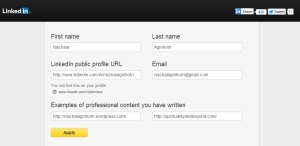 Linkedin publishing form